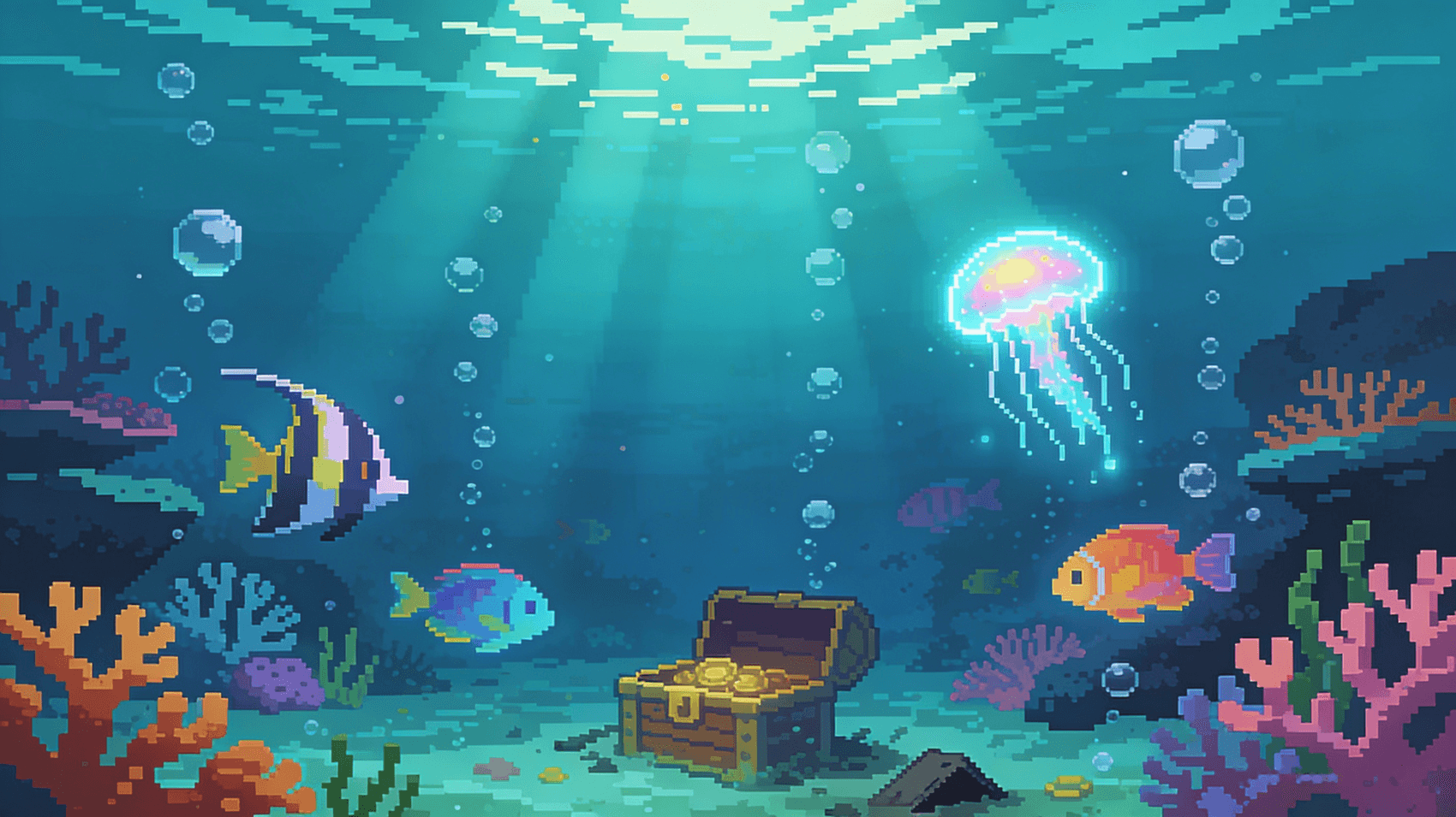 The previous underwater reef background for Round 27