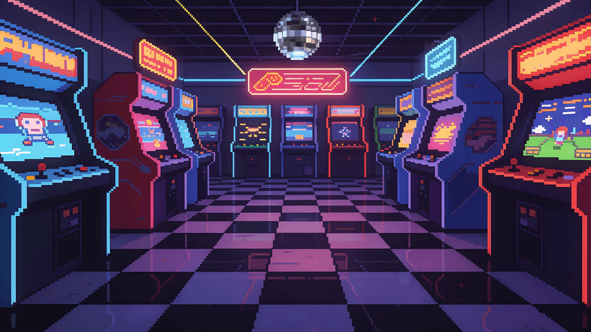 The previous busy arcade background for Round 11