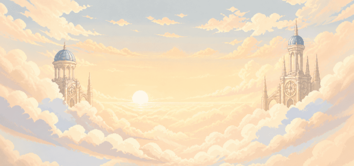 A bright cloud palace stage from Orange Cat